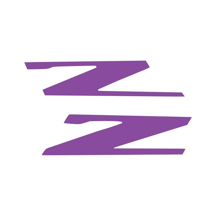 78459 Vinyl Letter Z Overlay Emblem Inserts, 2015-2019 Chevy Corvette, Pair Matte Purple