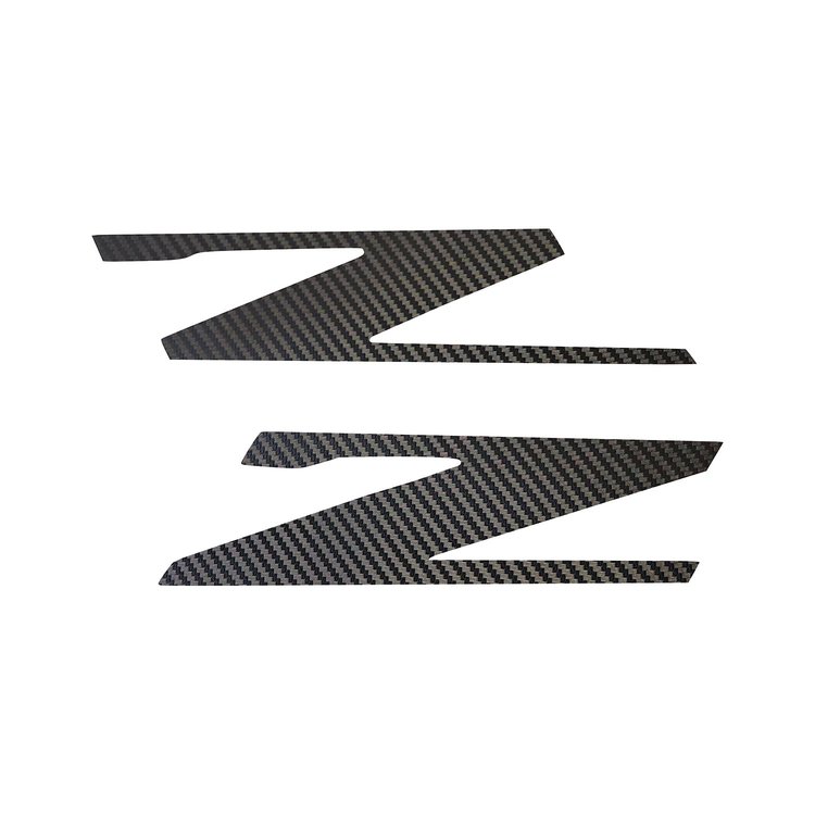 78460 Vinyl Letter Z Overlay Emblem Inserts, 2015-2019 Chevy Corvette, Pair Black Carbon Fiber