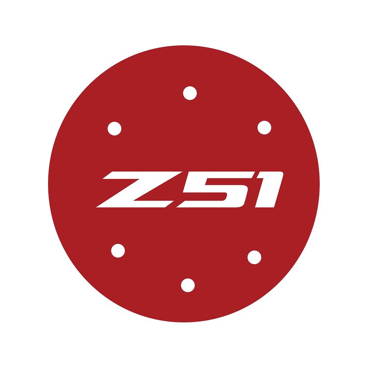 78473 Vinyl Gas Door Overlay, 2014-2019 Chevy Corvette, Gloss Red W/ Z51 Logo