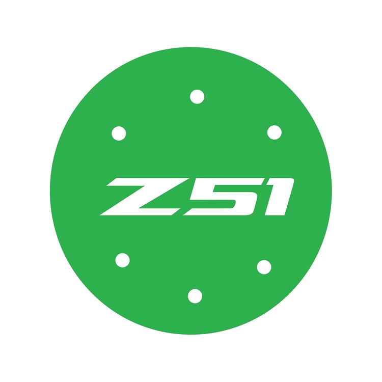 78474 Vinyl Gas Door Overlay, 2014-2019 Chevy Corvette, Gloss Lime Green W/ Z51 Logo