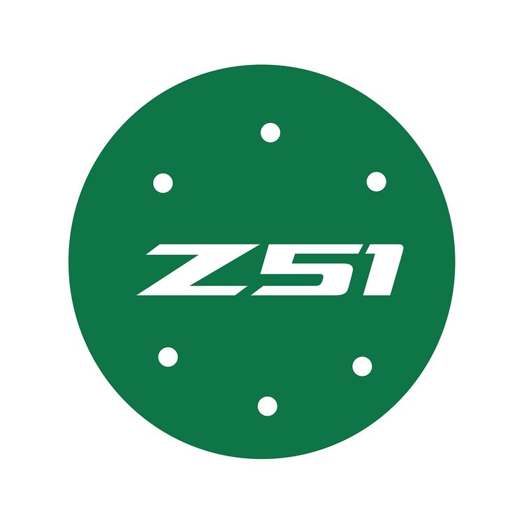 78475 Vinyl Gas Door Overlay, 2014-2019 Chevy Corvette, Gloss Green W/ Z51 Logo