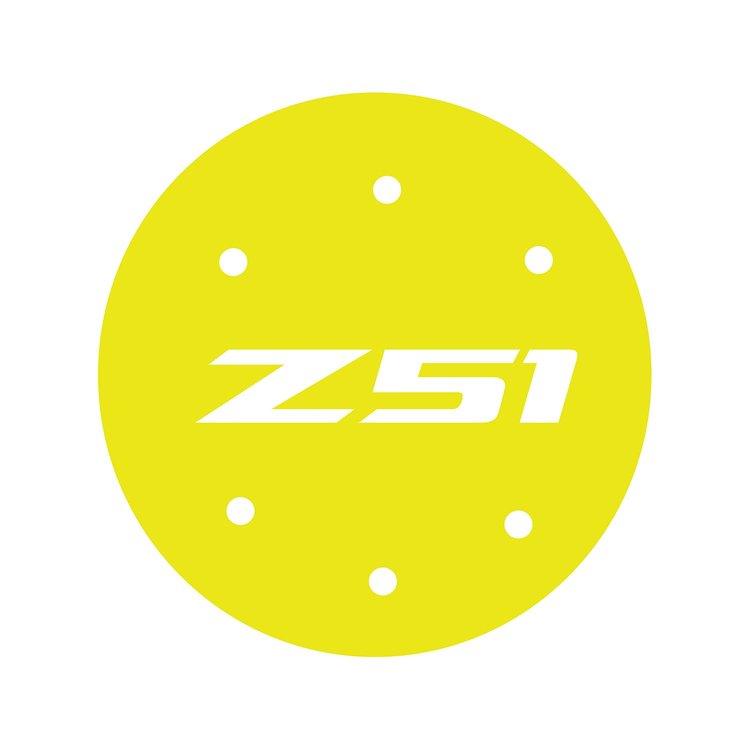 78476 Vinyl Gas Door Overlay, 2014-2019 Chevy Corvette, Gloss Yellow W/ Z51 Logo