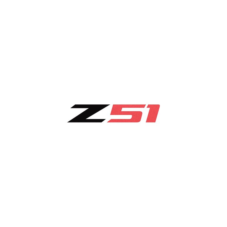 78592 Z51 Steering Wheel Decal, 2014-2019 Chevy Corvette, Gloss Black Z Anodized Matte Red 51