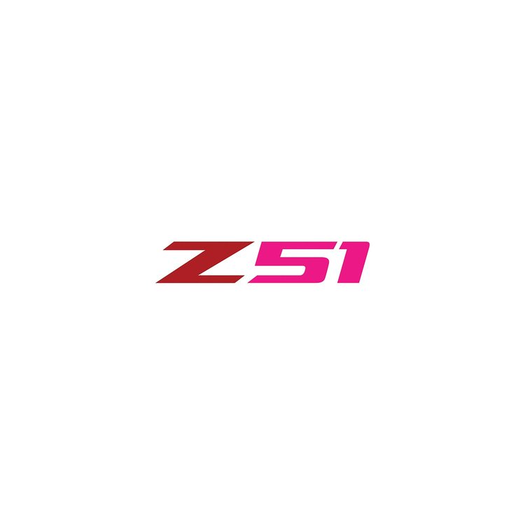 78598 Z51 Steering Wheel Decal, 2014-2019 Chevy Corvette, Gloss Red Z Gloss Pink 51