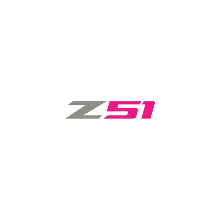 78609 Z51 Steering Wheel Decal, 2014-2019 Chevy Corvette, Gloss Silver Z Pink 51