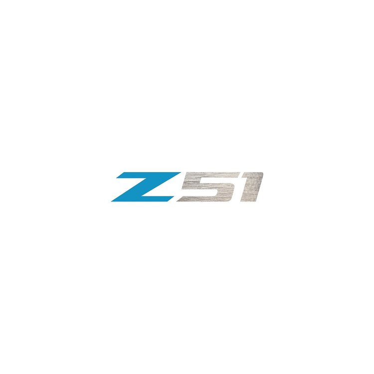 78613 Z51 Steering Wheel Decal, 2014-2019 Chevy Corvette, Gloss Tension Blue Z Chrome Brushed Steel 51