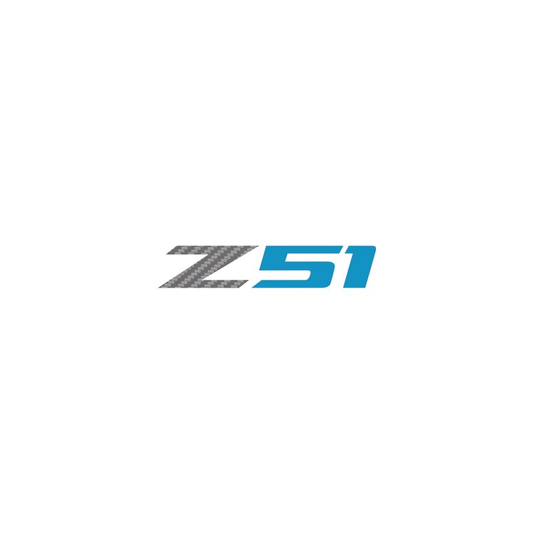 78627 Z51 Steering Wheel Decal, 2014-2019 Chevy Corvette, Silver Carbon Fiber Z Gloss Tension Blue 51