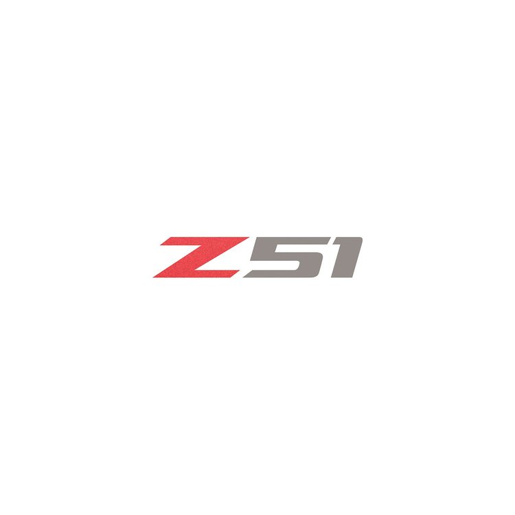 78638 Z51 Steering Wheel Decal, 2014-2019 Chevy Corvette, Anodized Matte Red Z Gloss Silver 51
