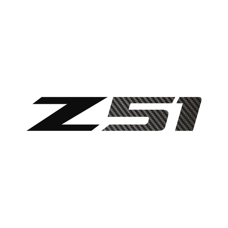 78645 Z51 Rear Bumper Decal, 2014-2019 Chevy Corvette, Single Gloss Black Z Black Gloss Carbon Fiber 51