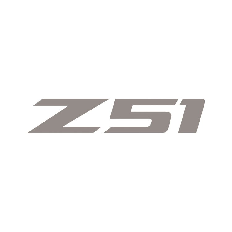78657 Z51 Rear Bumper Decal, 2014-2019 Chevy Corvette, Single Gloss Silver Z Gloss Silver 51