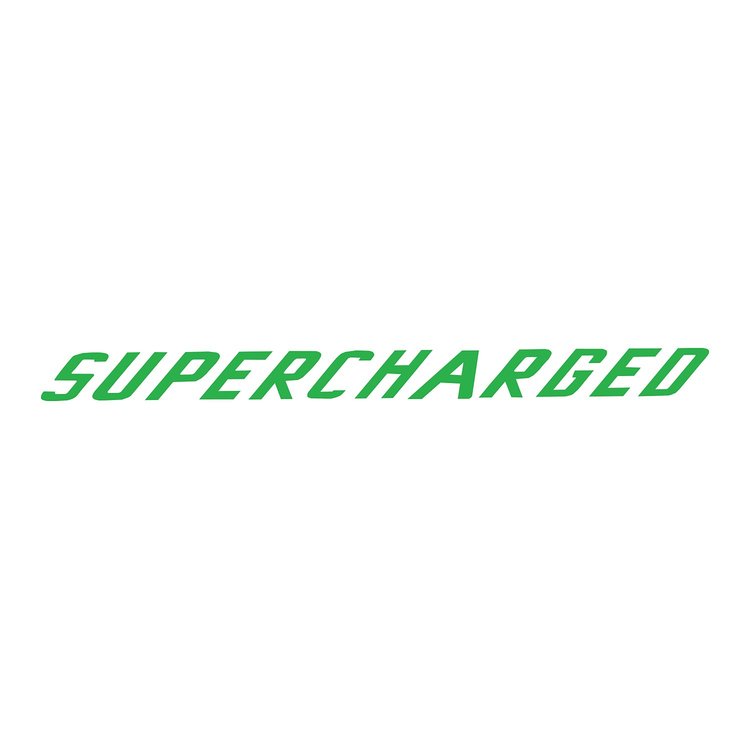 78679 Clear Center Wicker Bill Decal, 2015-2019 Chevy Corvette, Gloss Lime Green Supercharged Text