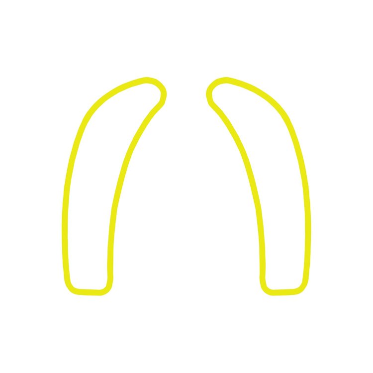 78812 Dash Cluster Switch Trim Overlay Decal, 2005-2013 Chevy Corvette, Pair Gloss Yellow