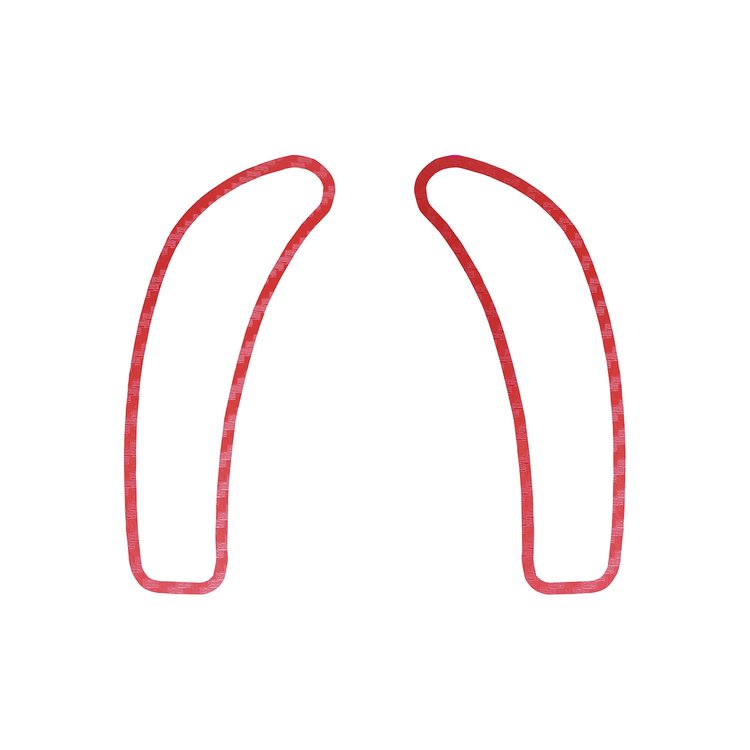 78823 Dash Cluster Switch Trim Overlay Decal, 2005-2013 Chevy Corvette, Pair Red Carbon Fiber