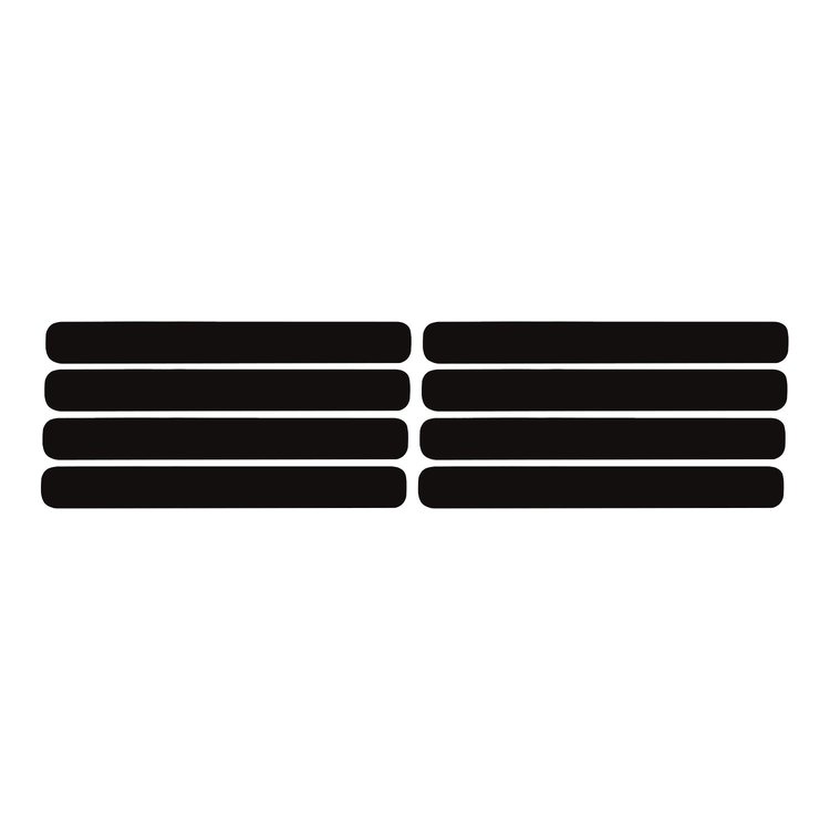 78853 Side Vent Louver Decals, 1991-1994 Chevy Corvette, 8 Pieces Matte Black