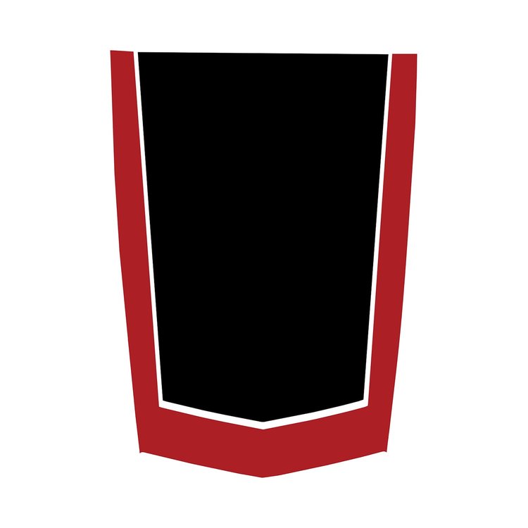 78873 2-Tone Stinger Stripe, 2014-2019 Chevy Corvette, Gloss Red Gloss Black