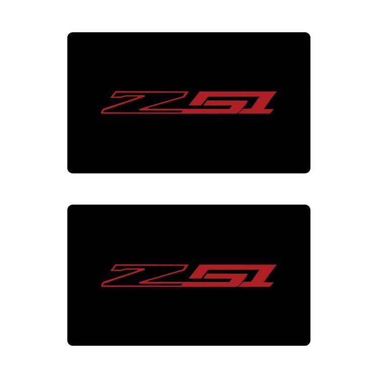78891 Airbag Warning Cover, 2014-2019 Chevy Corvette, Pair Gloss Black Gloss Red Z51
