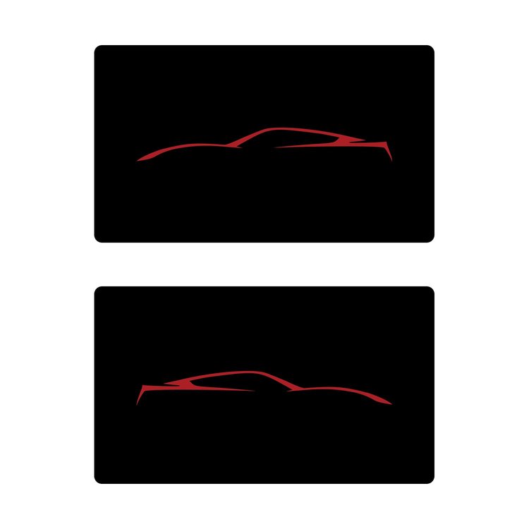 78892 Airbag Warning Cover, 2014-2019 Chevy Corvette, Pair Gloss Black Gloss Red Coupe Outline Only