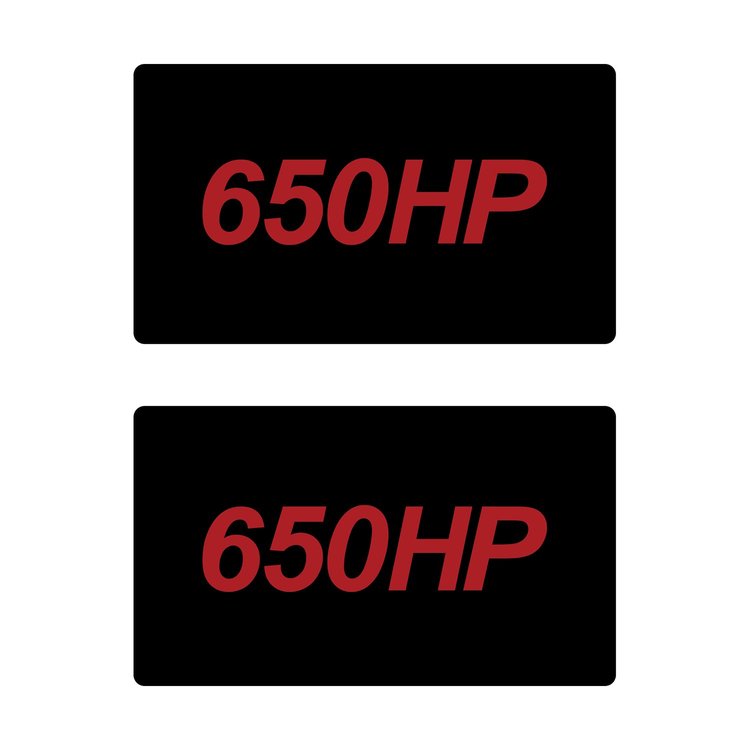 78895 Airbag Warning Cover, 2014-2019 Chevy Corvette, Pair Gloss Black Gloss Red 650HP