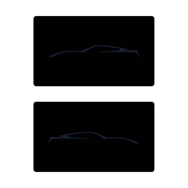 78899 Airbag Warning Cover, 2014-2019 Chevy Corvette, Pair Gloss Black Gloss Blue Coupe Outline Only