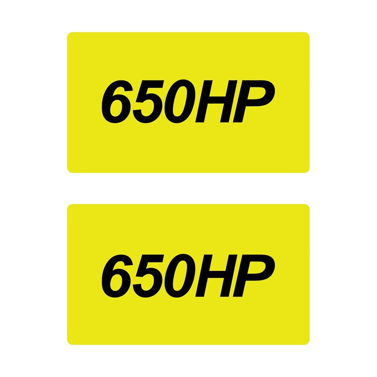 78904 Airbag Warning Cover, 2014-2019 Chevy Corvette, Pair Gloss Yellow Gloss Black 650HP