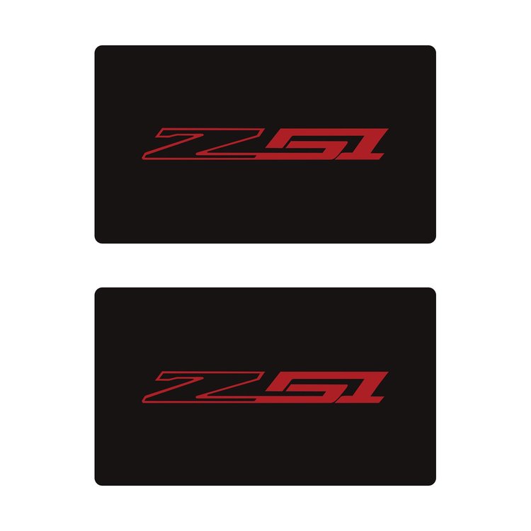 78905 Airbag Warning Cover, 2014-2019 Chevy Corvette, Pair Matte Black Gloss Red Z51