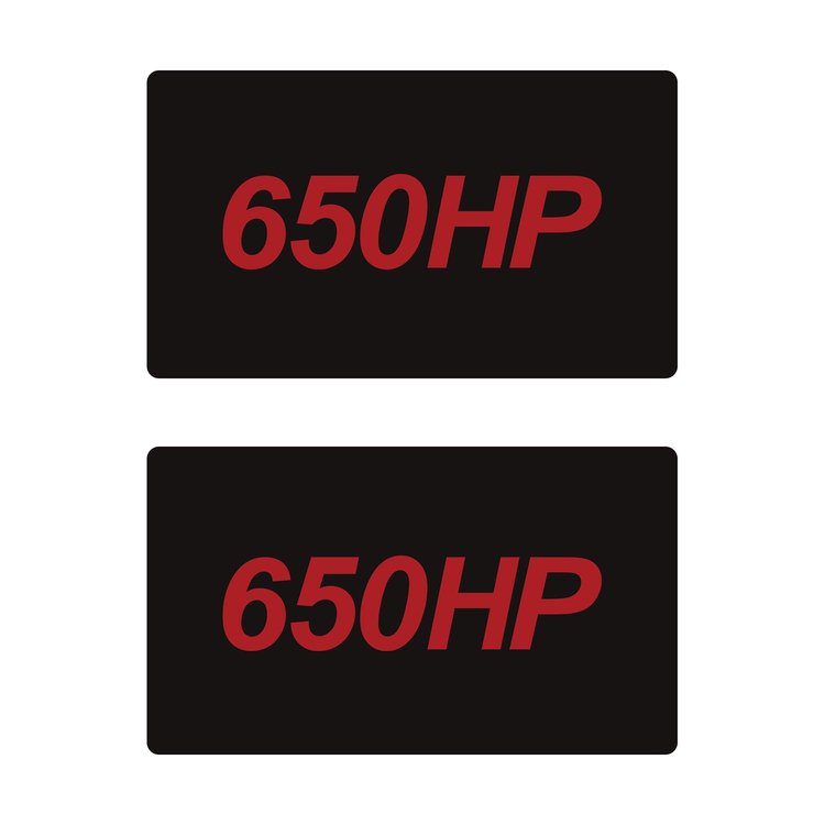 78908 Airbag Warning Cover, 2014-2019 Chevy Corvette, Pair Matte Black Gloss Red 650HP
