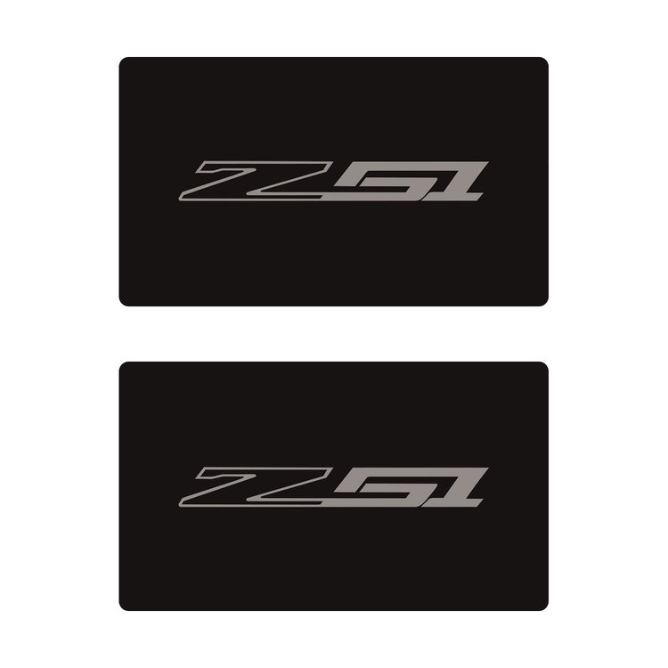 78910 Airbag Warning Cover, 2014-2019 Chevy Corvette, Pair Matte Black Gloss Silver Z51