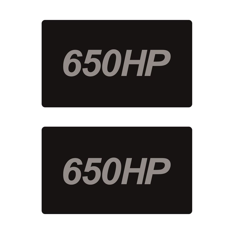 78912 Airbag Warning Cover, 2014-2019 Chevy Corvette, Pair Matte Black Gloss Silver 650HP