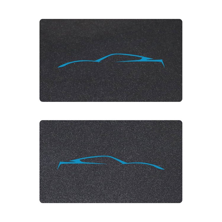 78954 Airbag Warning Cover, 2014-2019 Chevy Corvette, Pair Carbon Flash Gloss Blue Coupe Outline Only