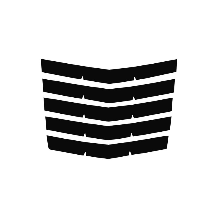 79075 Hood Vent Blade Overlay Decals, 2014-2019 Chevy Corvette, Gloss Black Stingray/G.S.