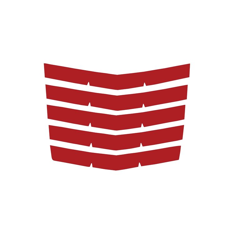 79077 Hood Vent Blade Overlay Decals, 2014-2019 Chevy Corvette, Gloss Red Stingray/G.S.