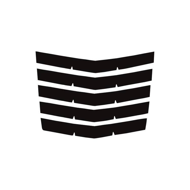 79093 Hood Vent Blade Overlay Decals, 2014-2019 Chevy Corvette, Matte Black Stingray/G.S.
