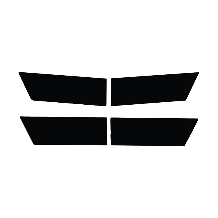 79111 Colored Crossed Flag Emblem Overlay, 1984-1996 Chevy Corvette, Front & Rear Gloss Black