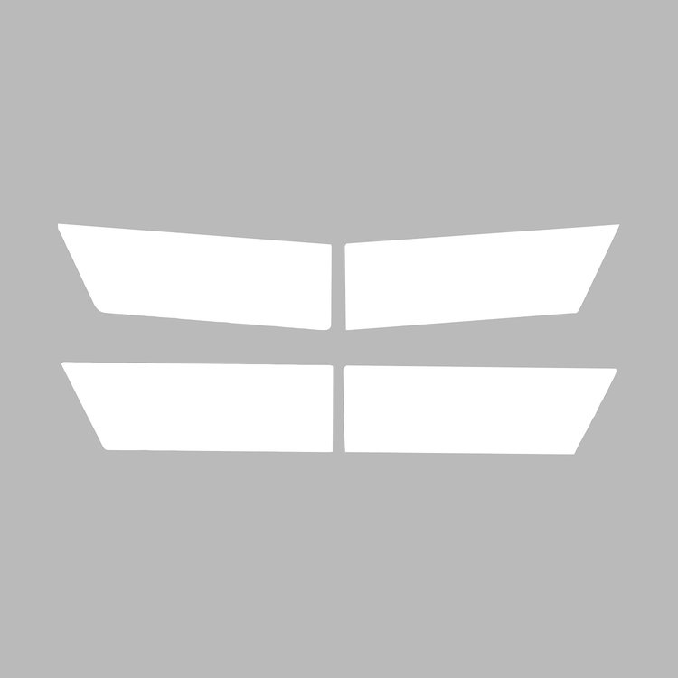 79112 Colored Crossed Flag Emblem Overlay, 1984-1996 Chevy Corvette, Front & Rear Gloss White
