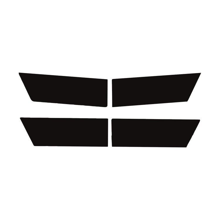 79113 Colored Crossed Flag Emblem Overlay, 1984-1996 Chevy Corvette, Front & Rear Matte Black