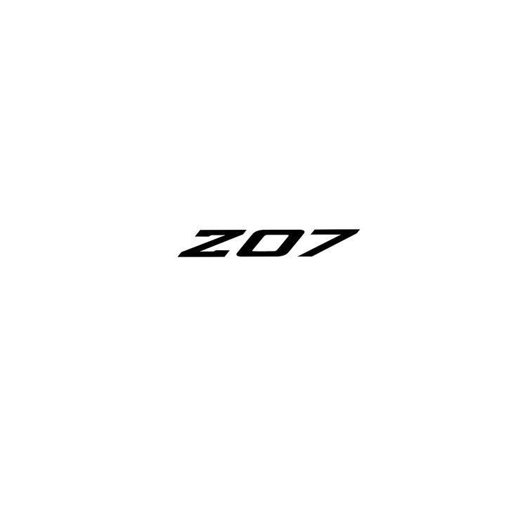 79253 Spoiler Z07 Small Decal, 2005-2019 Chevy Corvette, Gloss Black Z Gloss Black 07
