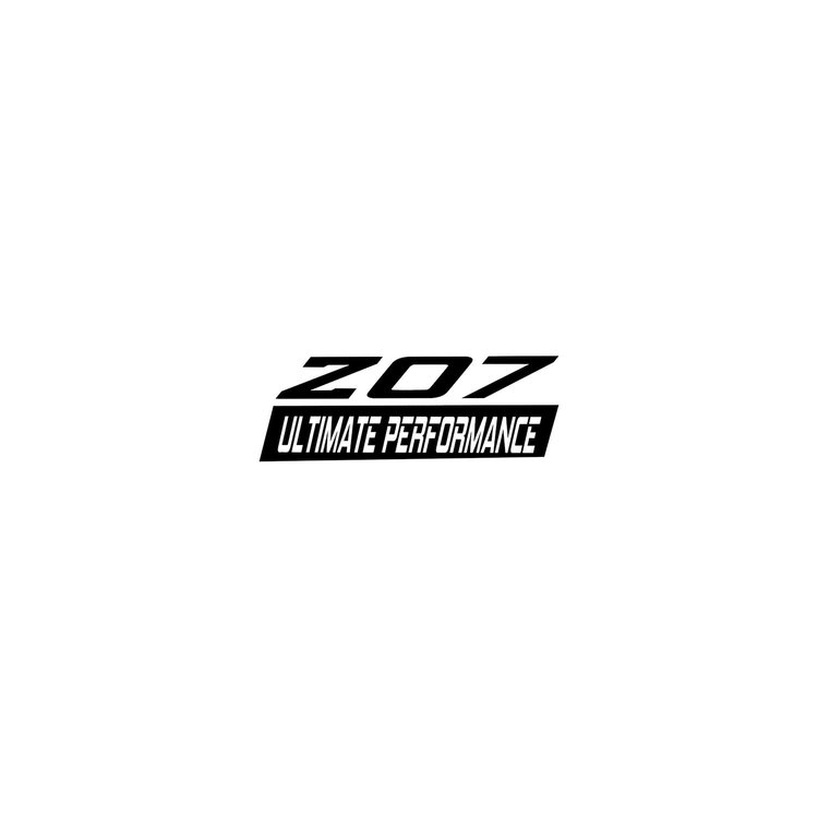 79254 Spoiler Z07 Small Decal, 2005-2019 Chevy Corvette, Gloss Black Z Gloss Black 07 W/ Ult, Perf Script
