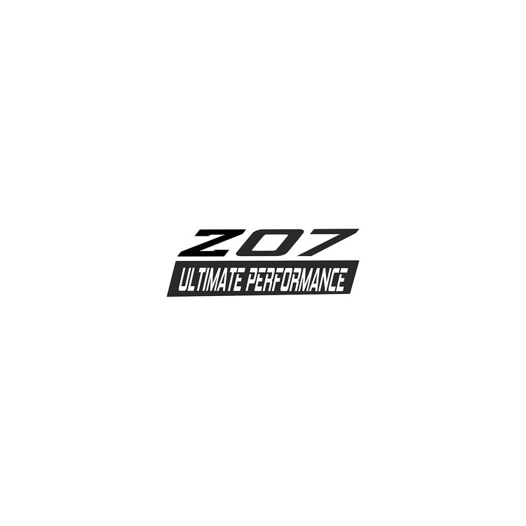 79257 Spoiler Z07 Small Decal, 2005-2019 Chevy Corvette, Gloss Black Z Matte Dark Gray 07 W/ Ult, Perf Script