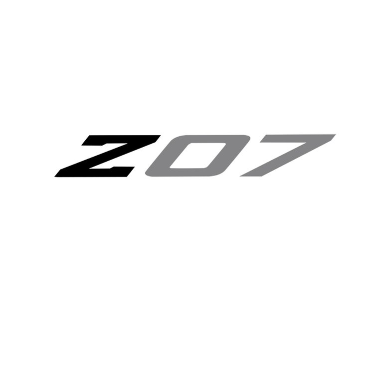 79266 Spoiler Z07 Large Decal, 2005-2019 Chevy Corvette, Gloss Black Z Matte Gray 07