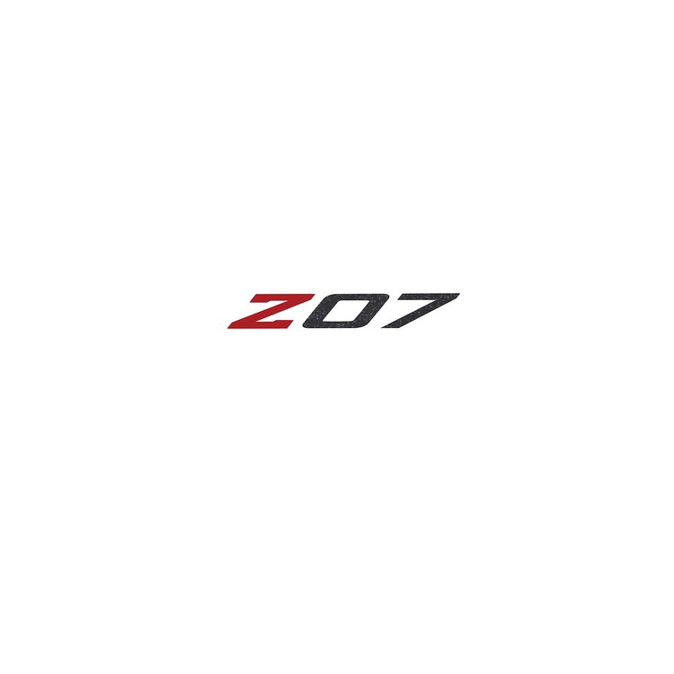 79287 Spoiler Z07 Small Decal, 2005-2019 Chevy Corvette, Gloss Red Z Gloss Carbon Flash 07
