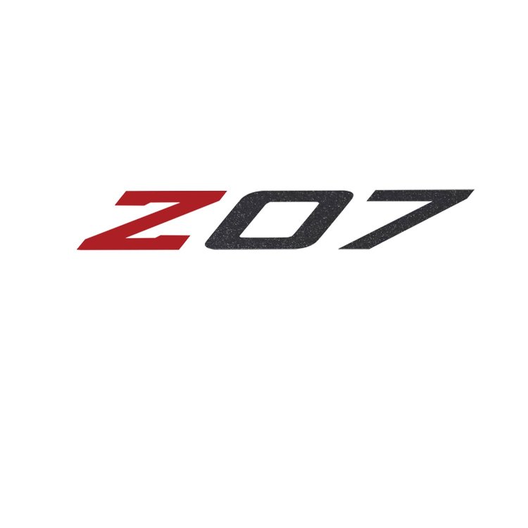79289 Spoiler Z07 Large Decal, 2005-2019 Chevy Corvette, Gloss Red Z Gloss Carbon Flash 07