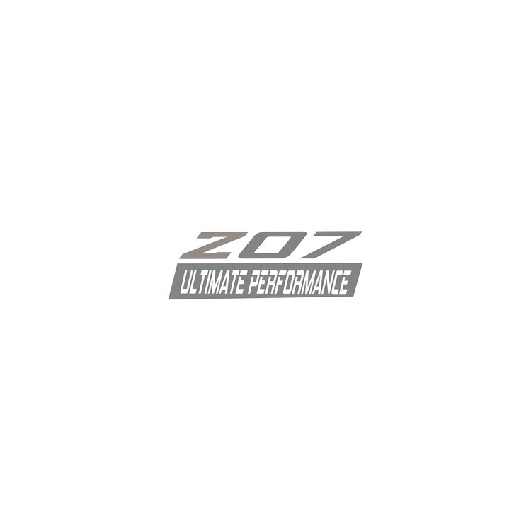 79290 Spoiler Z07 Small Decal, 2005-2019 Chevy Corvette, Gloss Silver Z Matte Gray 07 W/ Ult, Perf Script