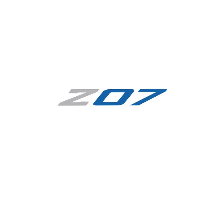 79297 Spoiler Z07 Med, 2005-2019 Chevy Corvette, Decal, Gloss Gray Z Matte Blue 07