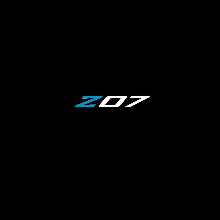 79300 Spoiler Z07 Small Decal, 2005-2019 Chevy Corvette, Gloss Blue Z Gloss White 07