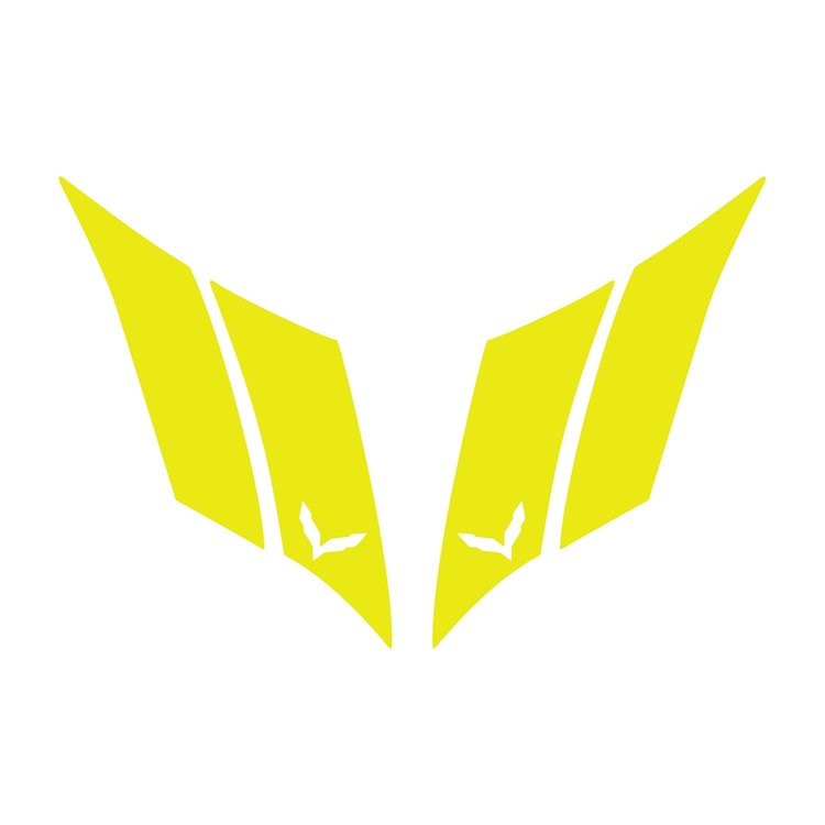 79573 G.S. Hash Marks W/ Cutout Both Gloss Yellow C7, 2014-2019 Chevy Corvette, Crossed Flags