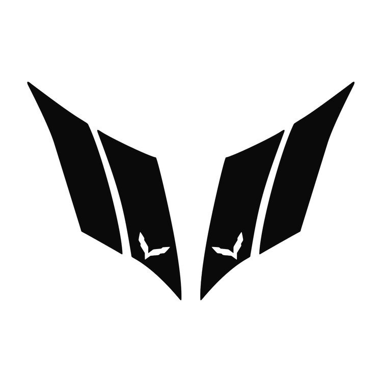 79582 G.S. Hash Marks W/ Cutout Both Matte Black C7, 2014-2019 Chevy Corvette, Crossed Flags