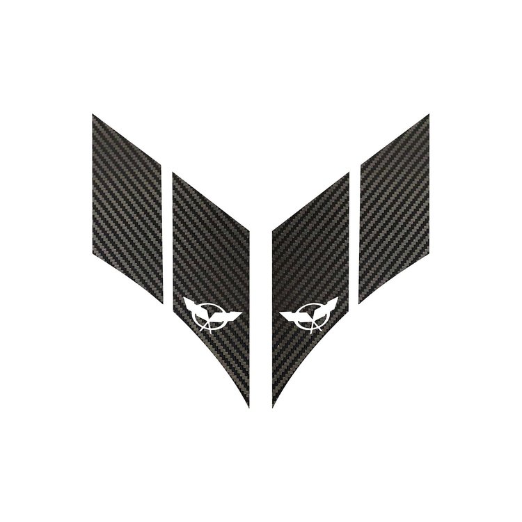 79596 G.S. Hash Marks W/ Cutout Both Black Carbon Fiber C5, 1997-2004 Chevy Corvette, Crossed Flags
