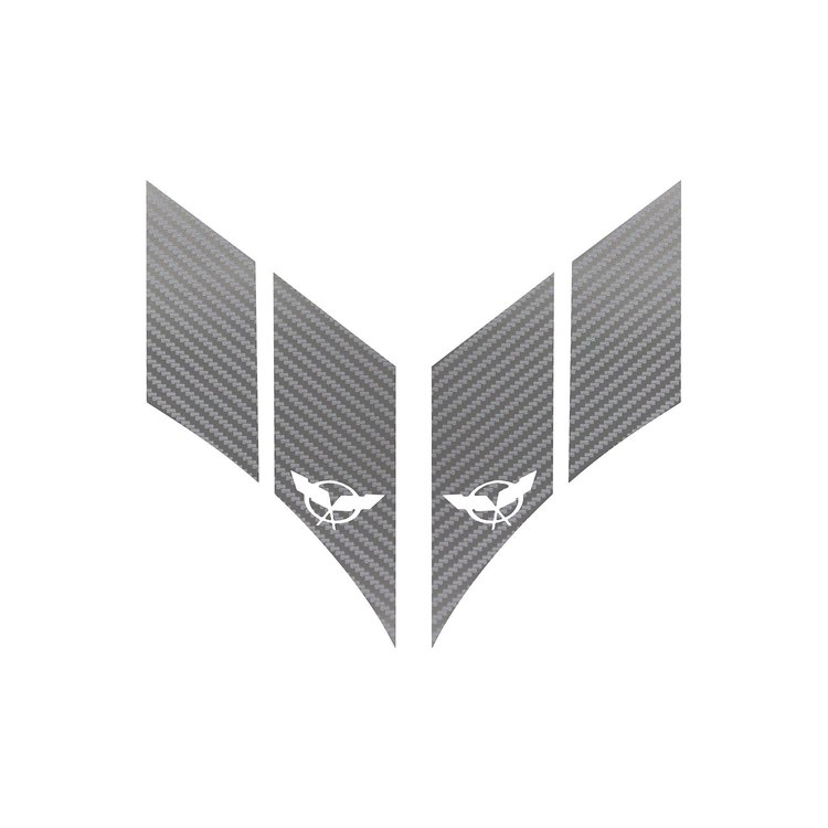 79603 G.S. Hash Marks W/ Cutout Both Silver Carbon Fiber C5, 1997-2004 Chevy Corvette, Crossed Flags