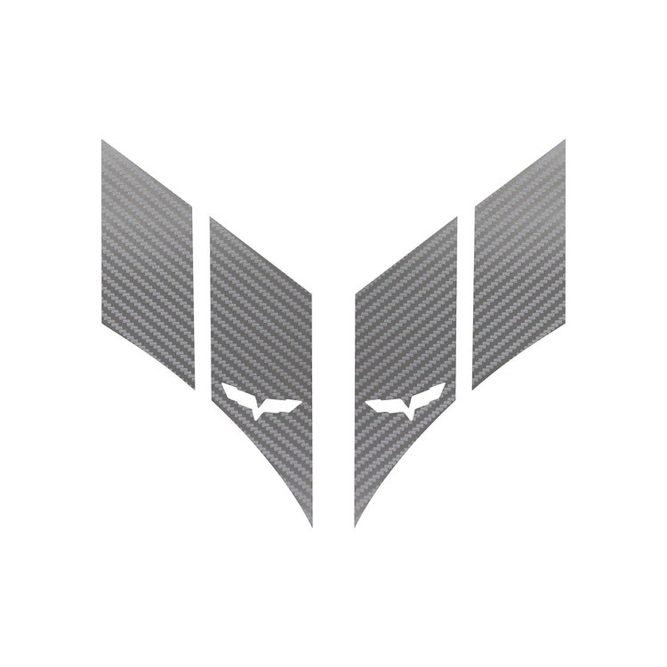 79604 G.S. Hash Marks W/ Cutout Both Silver Carbon Fiber C6, 2005-2013 Chevy Corvette, Crossed Flags