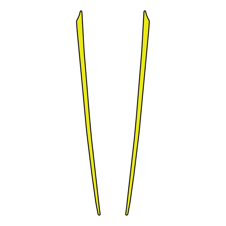 79834 2-Tone Hood Stripe Decal Top, 2005-2013 Chevy Corvette, Gloss Yellow Bottom Gloss Black